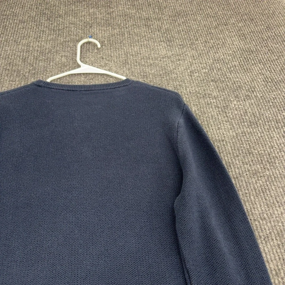 J Crew Sweater Mens L Blue Cotton Silk Knit Pullover Classic Preppy